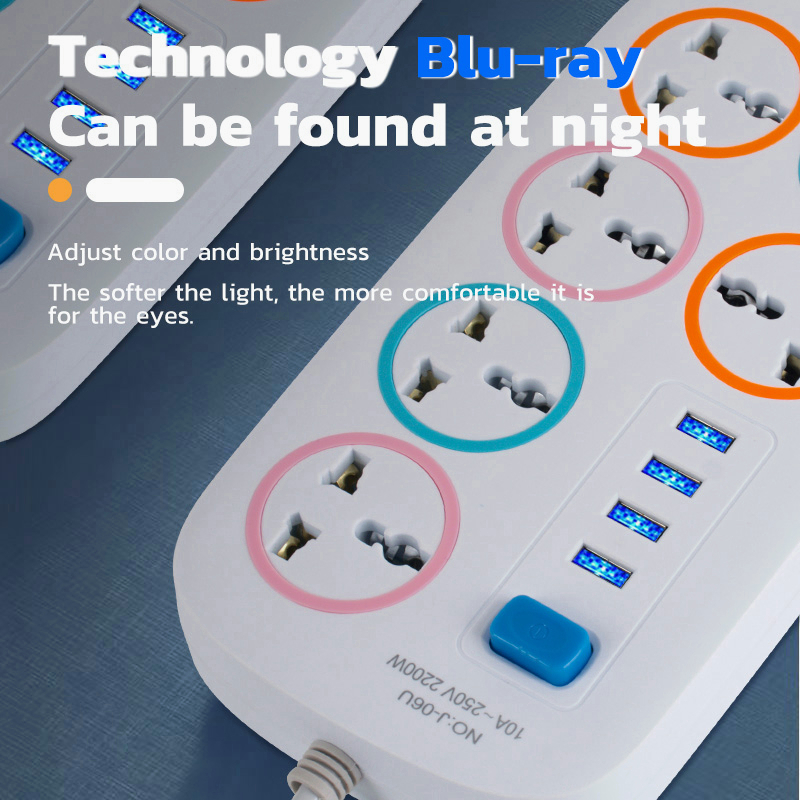 Power Socket Extension Socket Cable Moveable Multi Function Socket With ...