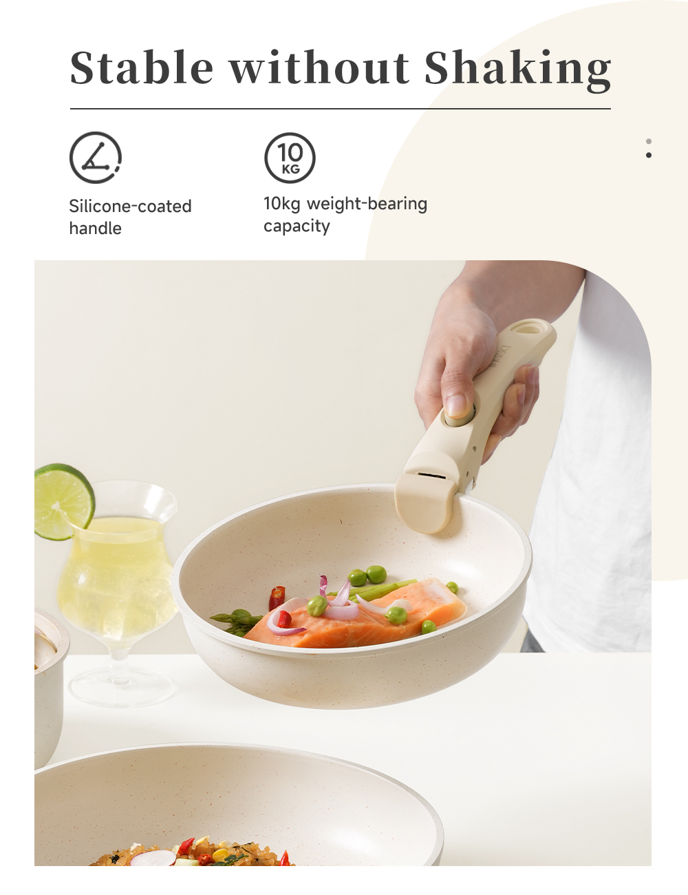 Simplus Non-stick Pan Kitchen Removable Handle Cookware Set 18cm/20cm ...