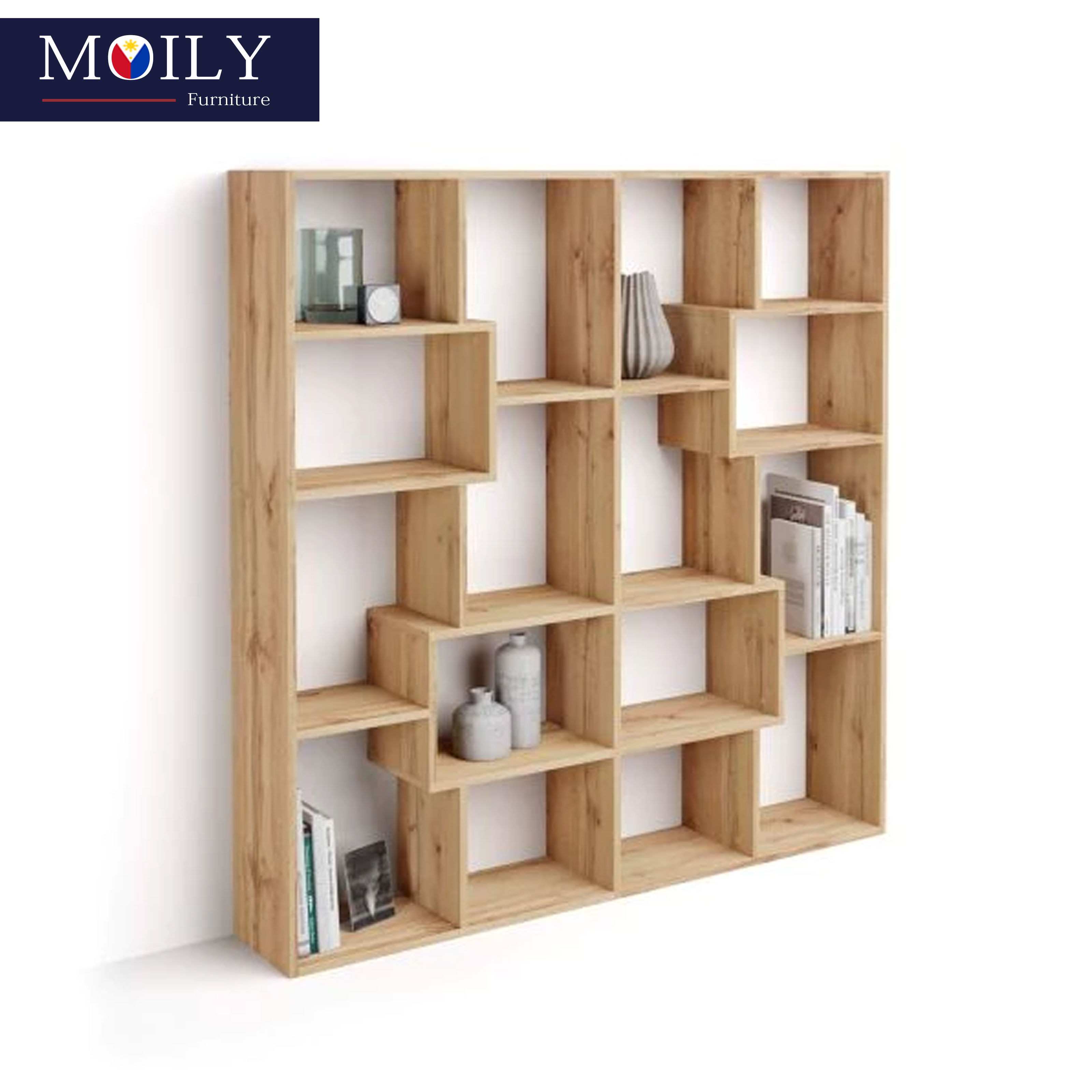 MOILY Multi compartment floor standing bookshelf multifunctional ...