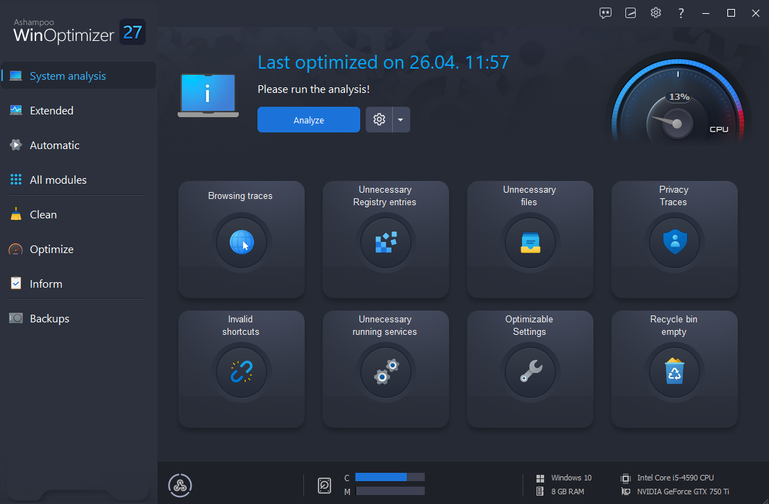Ashampoo Win­Optimizer 27⁠ for 1 PC - Optimize, Clean & Speed Up Your ...
