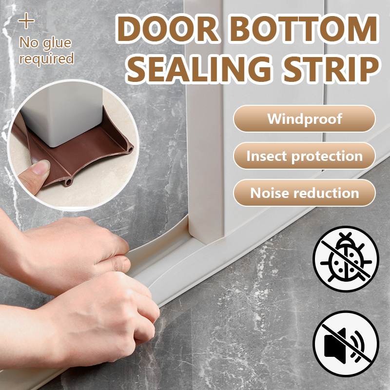 Seal Strip Door Bottom Gap Silicone Rubber Door Draft Strip Stopper 