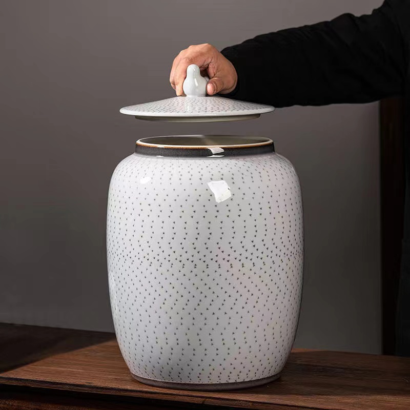 Ceramic rice jar household grain storage container 15 kg moisture proof ...