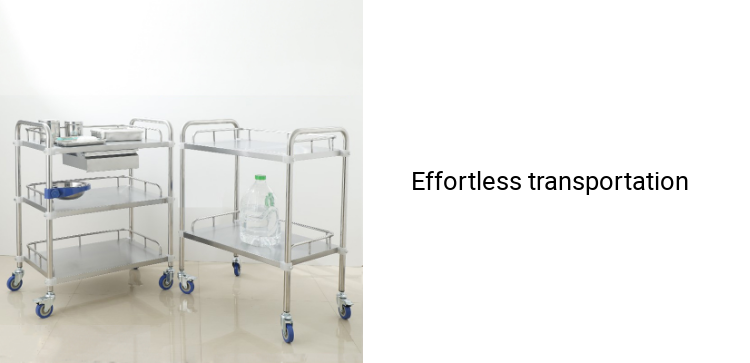 Medical Trolley Stainless Steel Treatment Car Hospital Storage Rack ...