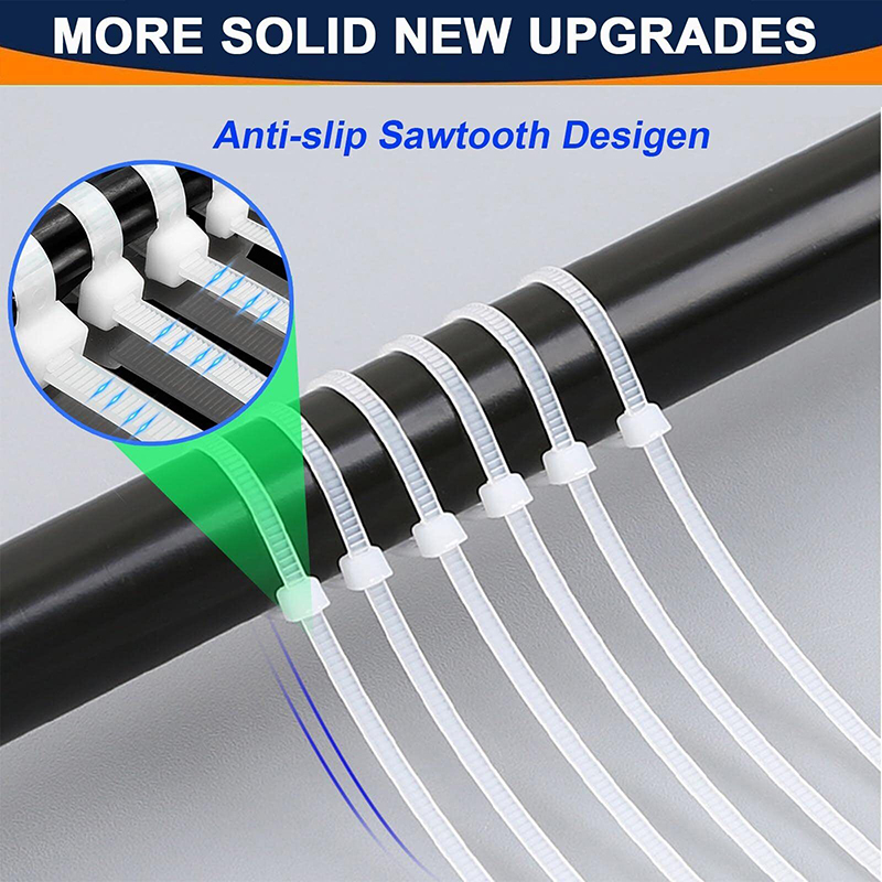 100PCS Multipurpose Nylon Cable Tie Self Locking Zip Ties Cable Strap ...
