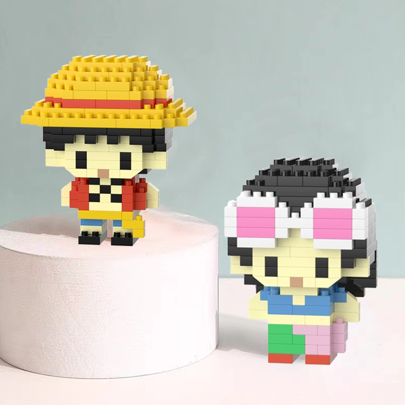 【DUZ】 One Piece Luffy Toys Cute Block Mini Character Building Block ...