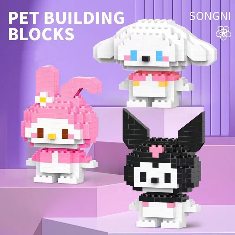 【DUZ】Mini Building Block Assembled Small Sanrio Particles Toys For Kid ...