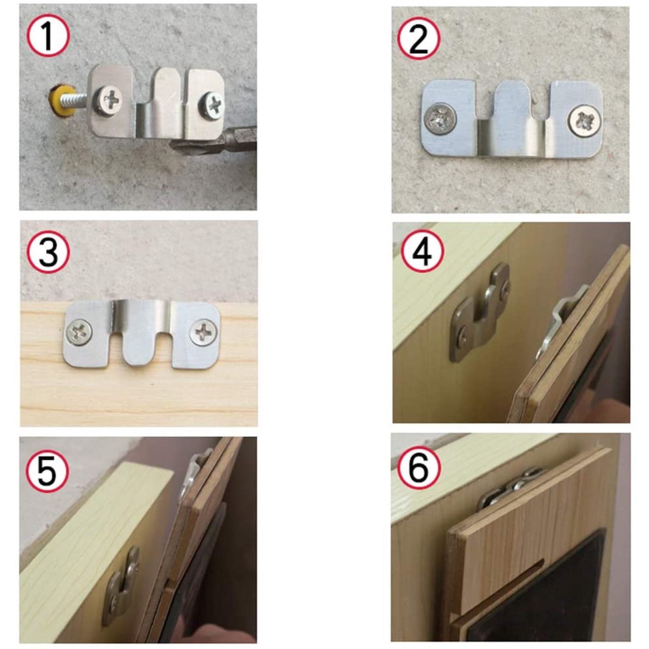 1 Pair Interlock Hanging Buckle Mounted Bracket Wall Flush Hanging ...