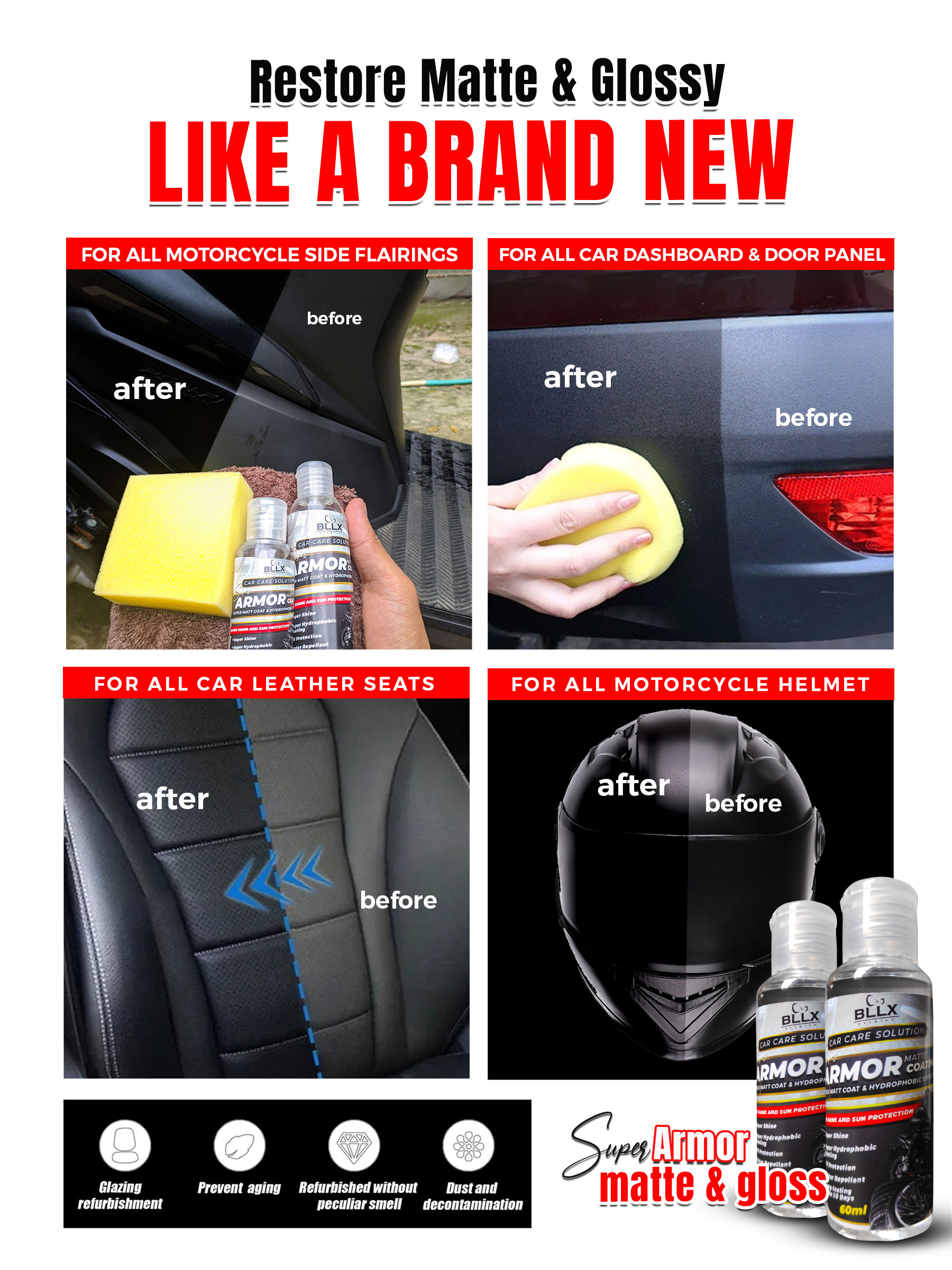 BLLX BUY 1 TAKE 1 ARMOR WAX, MATTE, GLOSSY, WAX, MOTOR, MOTORCYLE, CARS ...