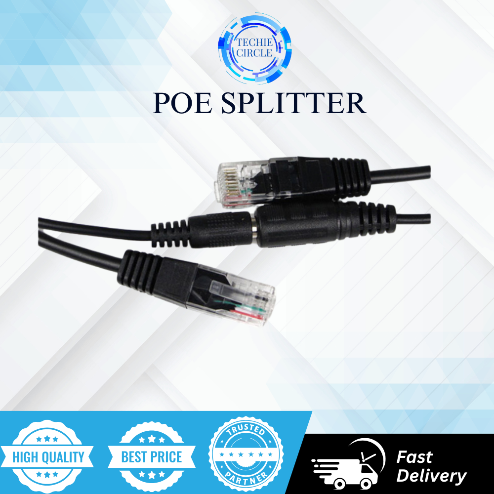 Techie Circle POE Splitter / Power Over Ethernet Passive PoE Adapter ...