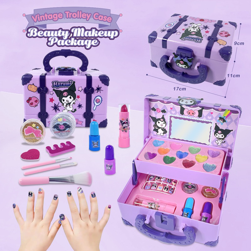 Timi Kuromi Makeup Toys for Kids Girls Real Makeup Kit Melody Makeup ...