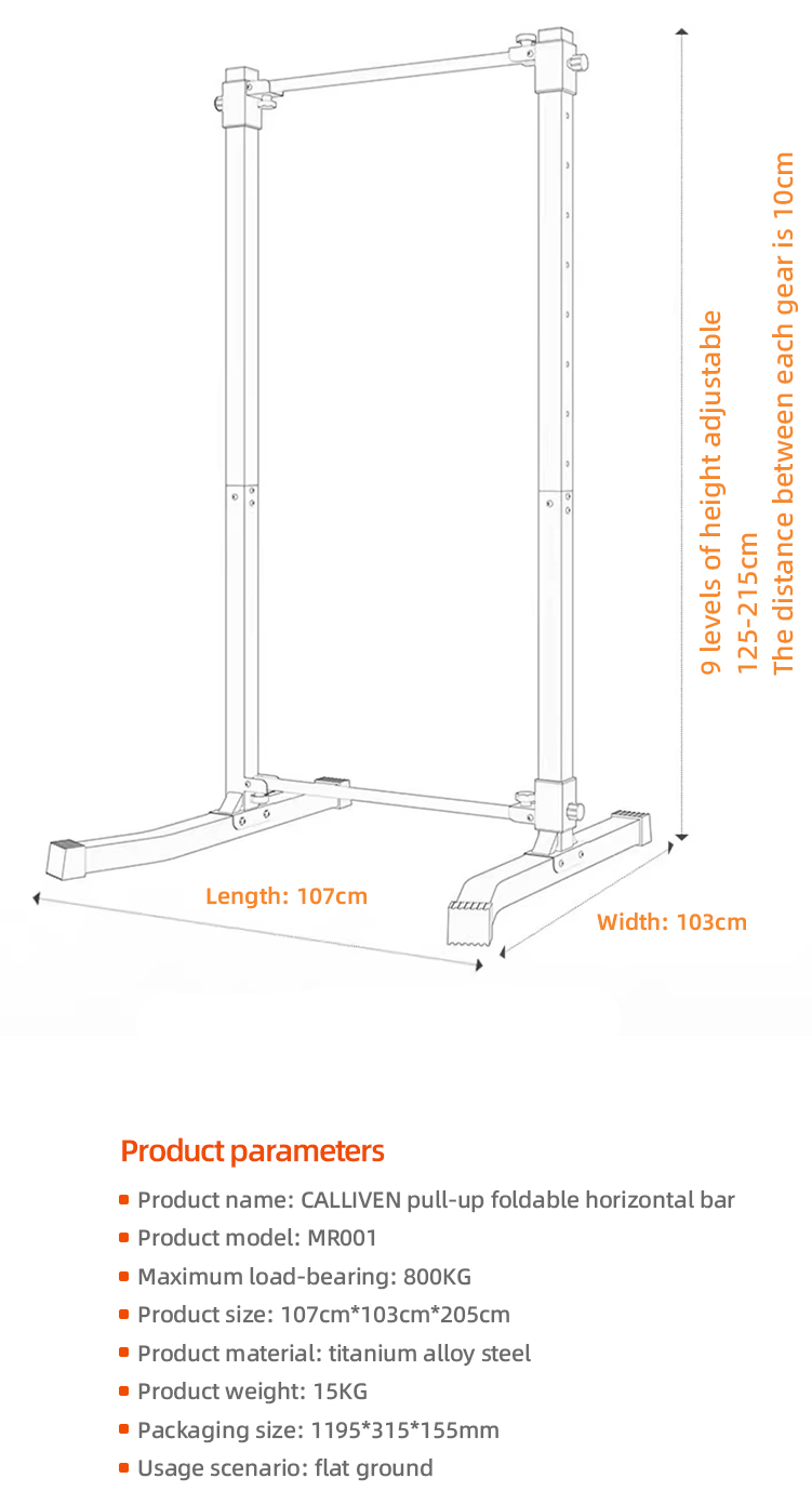 Calliven Folding horizontal bar Pull-up bar Indoor floor-standing ...