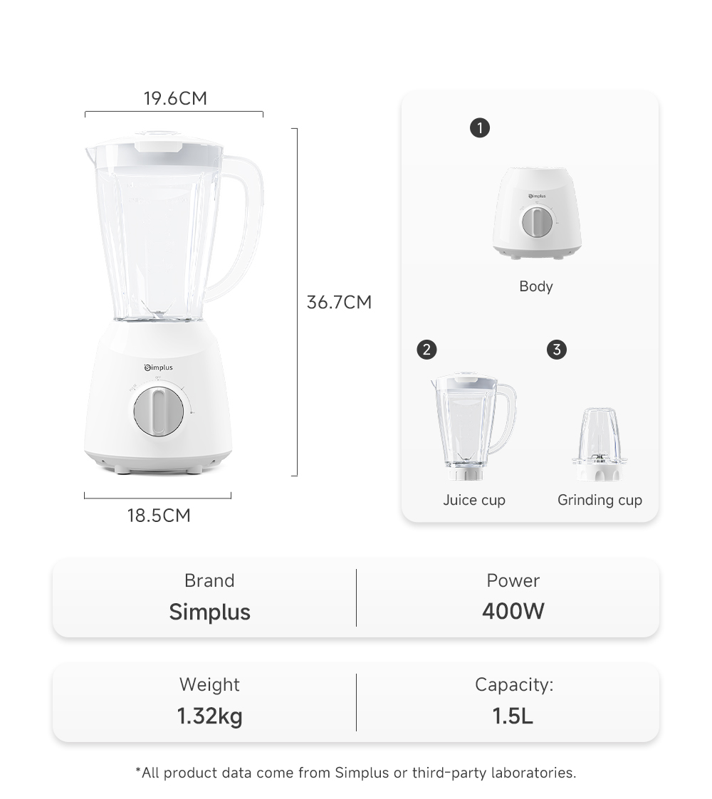 Simplus Multi-functional Blender Juicer Blender Grinder Chopper 400W ...