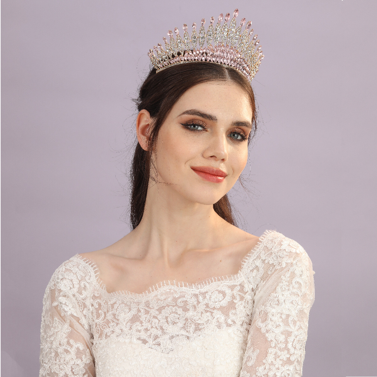Glamorous Princess Queen Crown Bridal Tiara Kid Crystal Pageant Crown ...