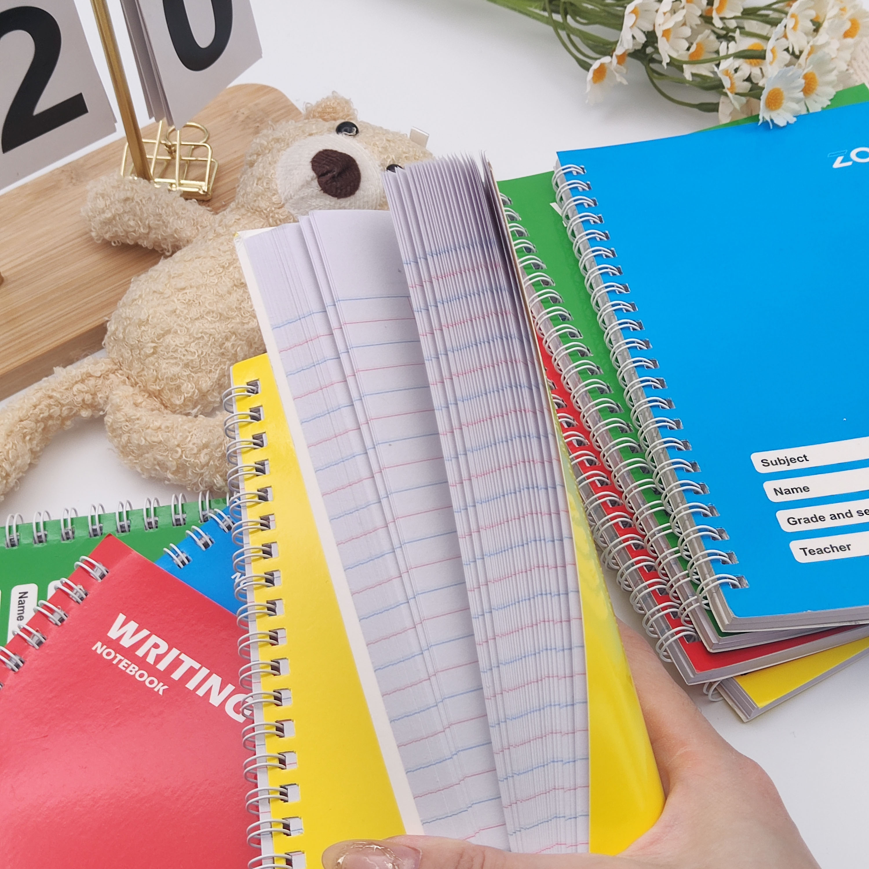 10PCS ZOFDA Double Metal Ring A5 Spiral Notebook For Kids 80 Sheets ...
