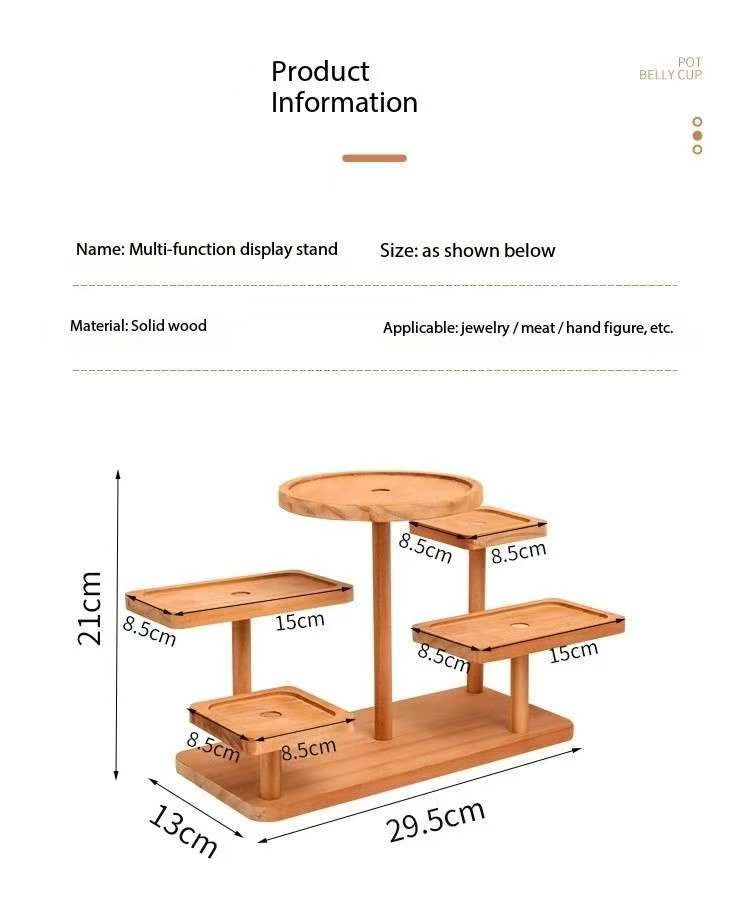 Wooden Display Stand Desktop Organizer Countertop Rack Solid Wood ...