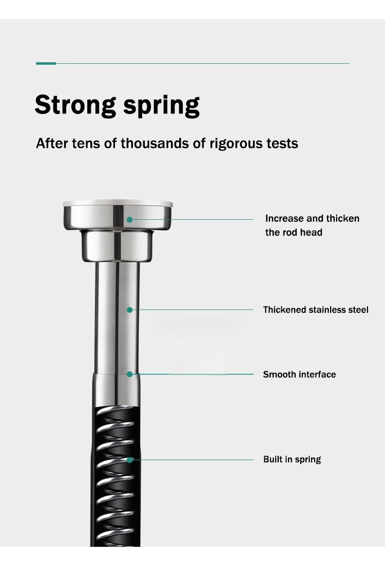 BDH Adjustable Shower Rod - Telescopic Stainless Steel L-Shape ...