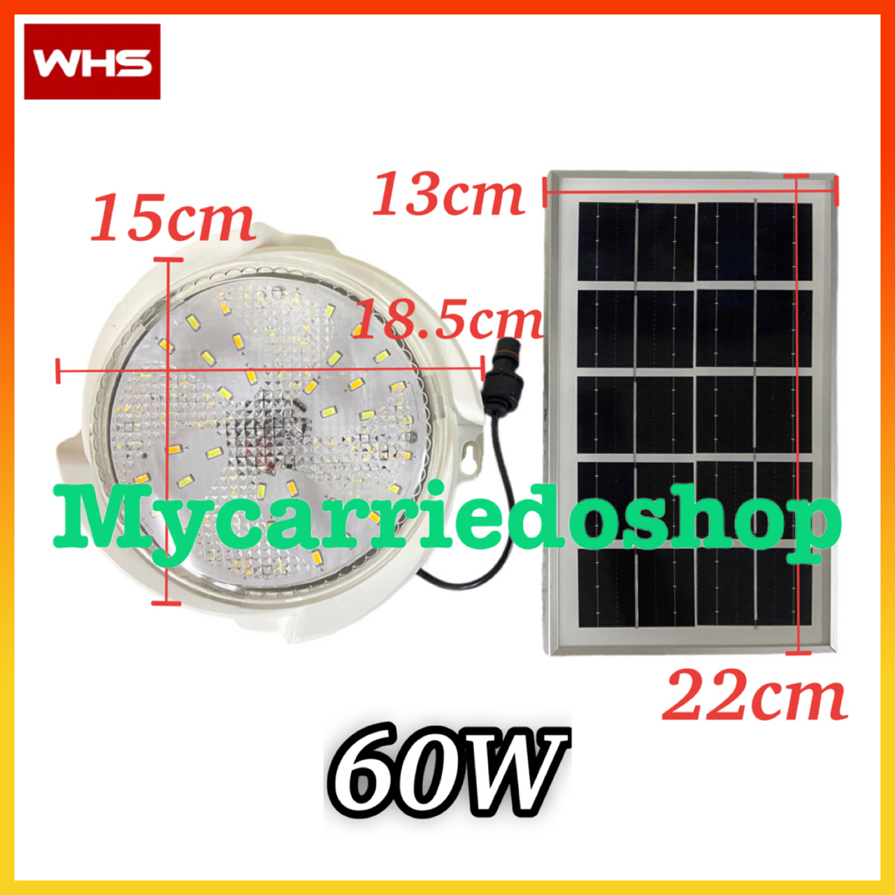WHS 60W 100W 200W 300W Solar Ceiling Lamp Home Indoor Ceiling Light ...