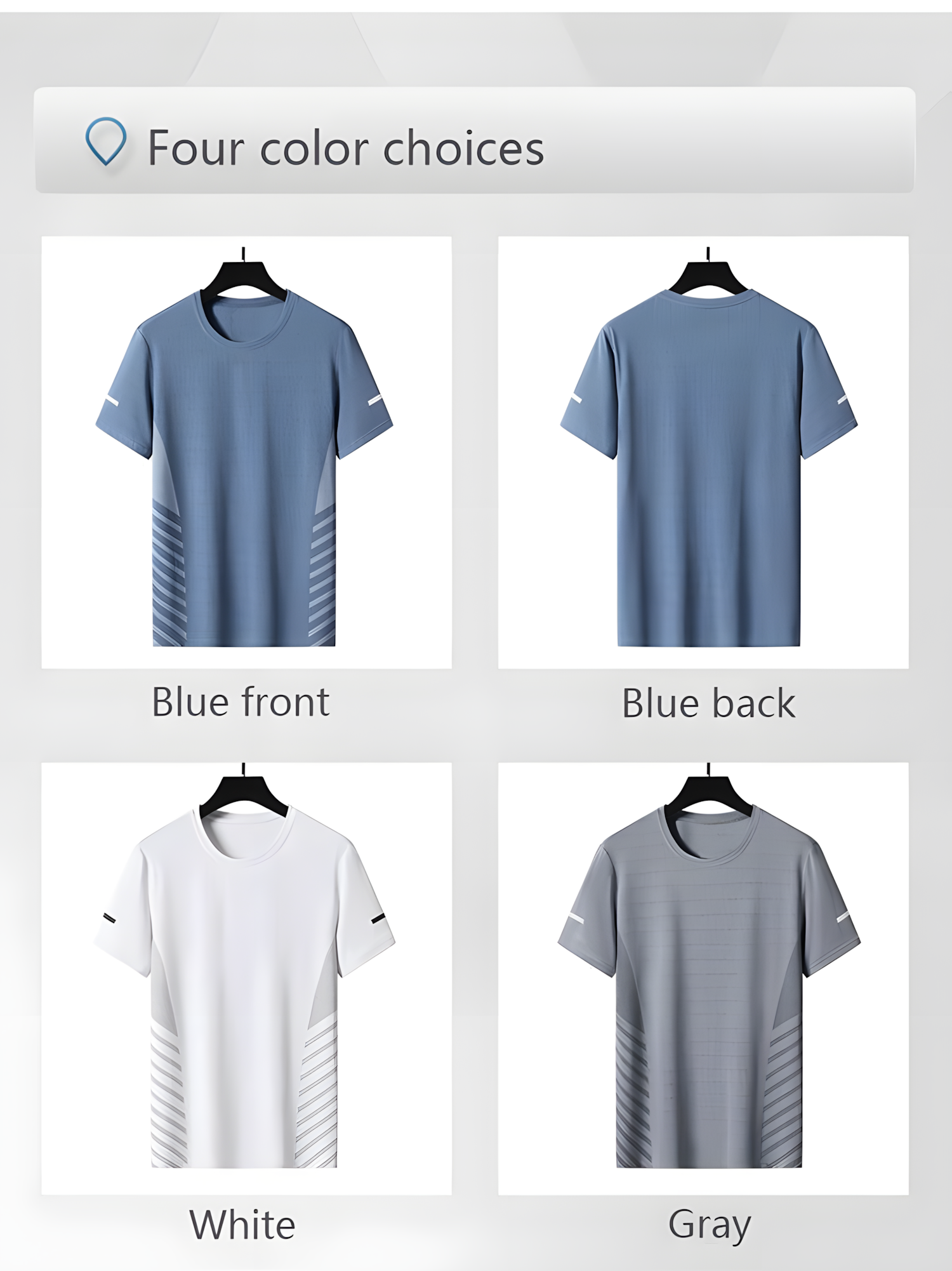 Ice Silk Mesh dri fit Tshirt for Men high quality casual stripe round ...