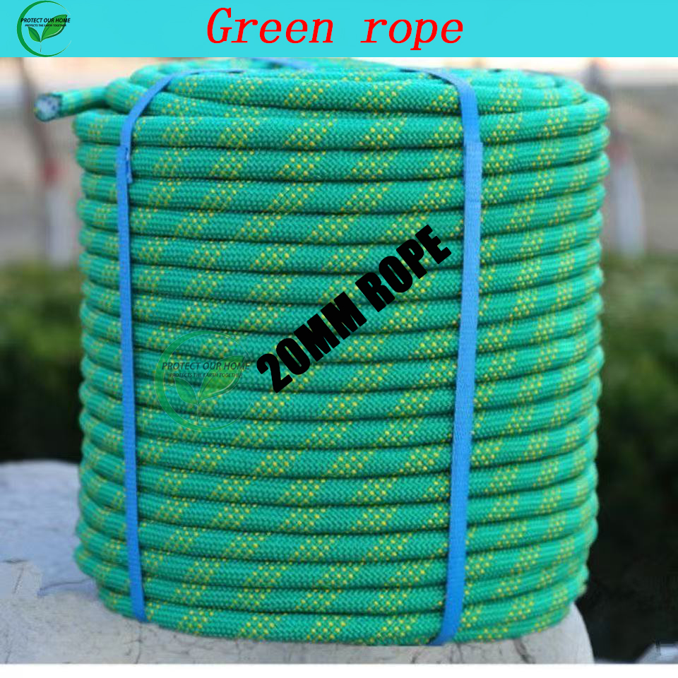 Diameter 20mm,Length 50m-200m Green safety rope, climbing rope, rescue ...