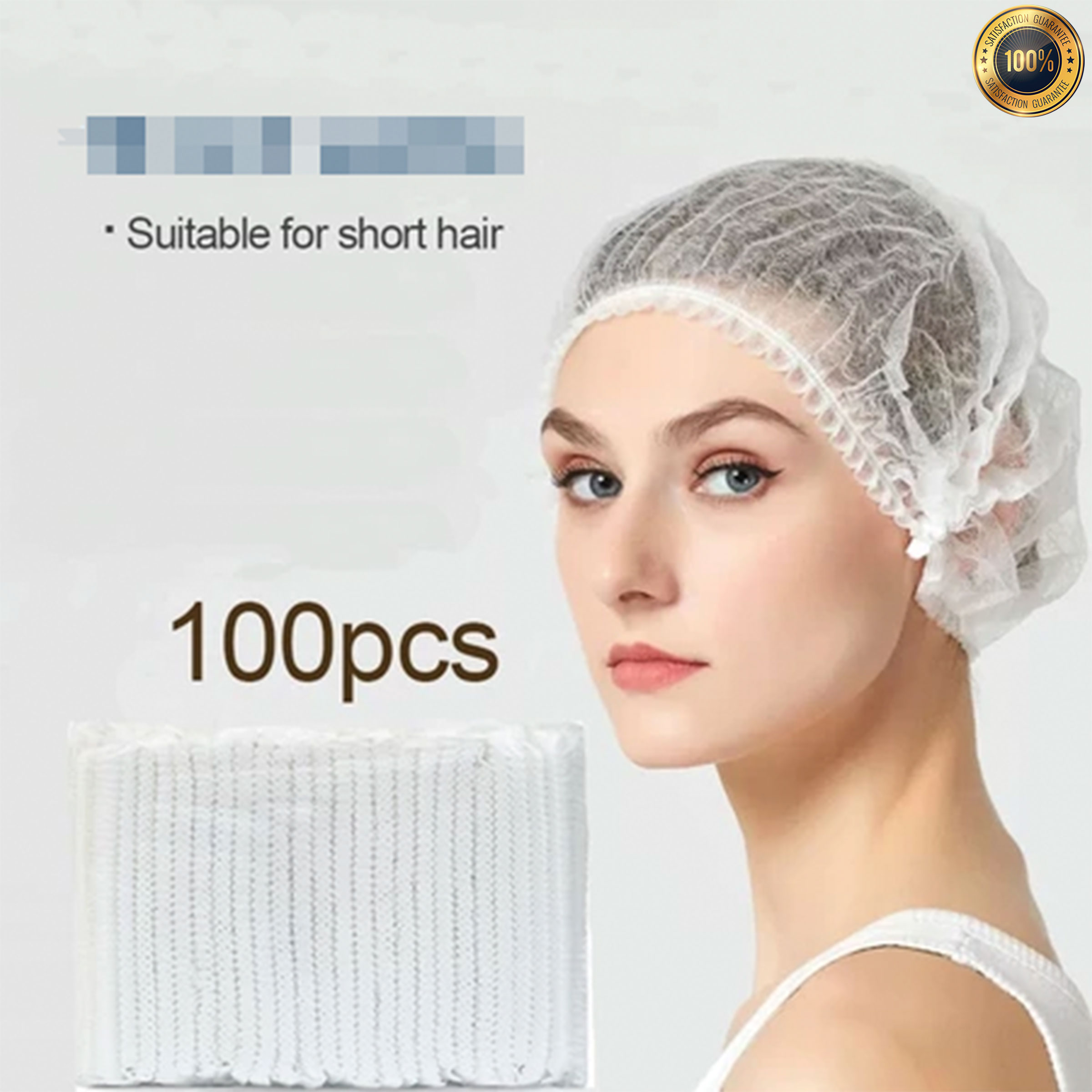 SULITFINDS_Hair Net shower cap 100pcs Disposable Bouffant Cap Head Cap ...