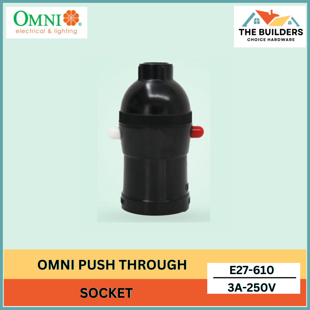 OMNI PUSH THROUGH SOCKET 3A 250V~ - E27-610-PK | Shopee Philippines