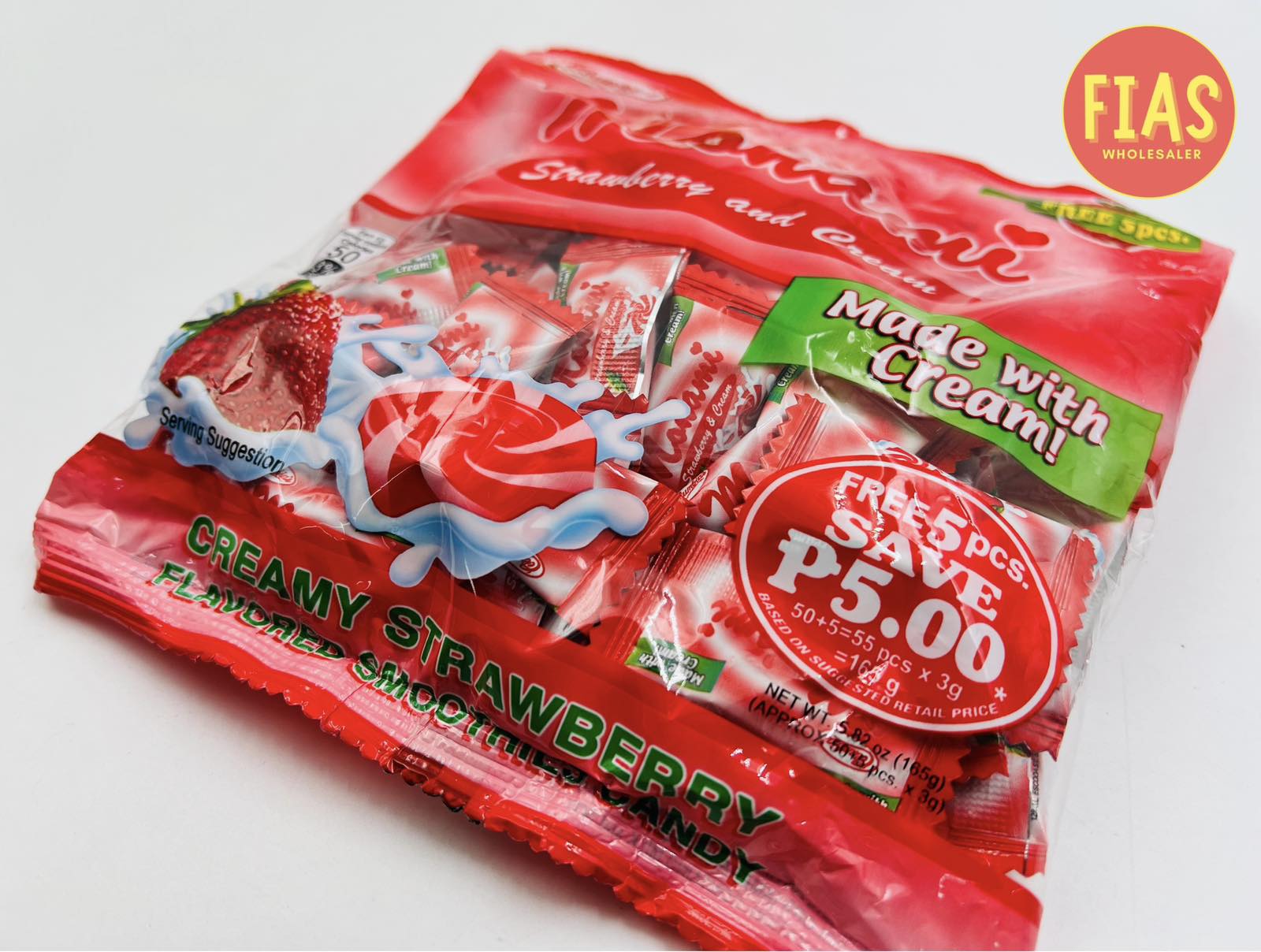 55 pcs Monami Strawberry and Cream Candy | Shopee Philippines