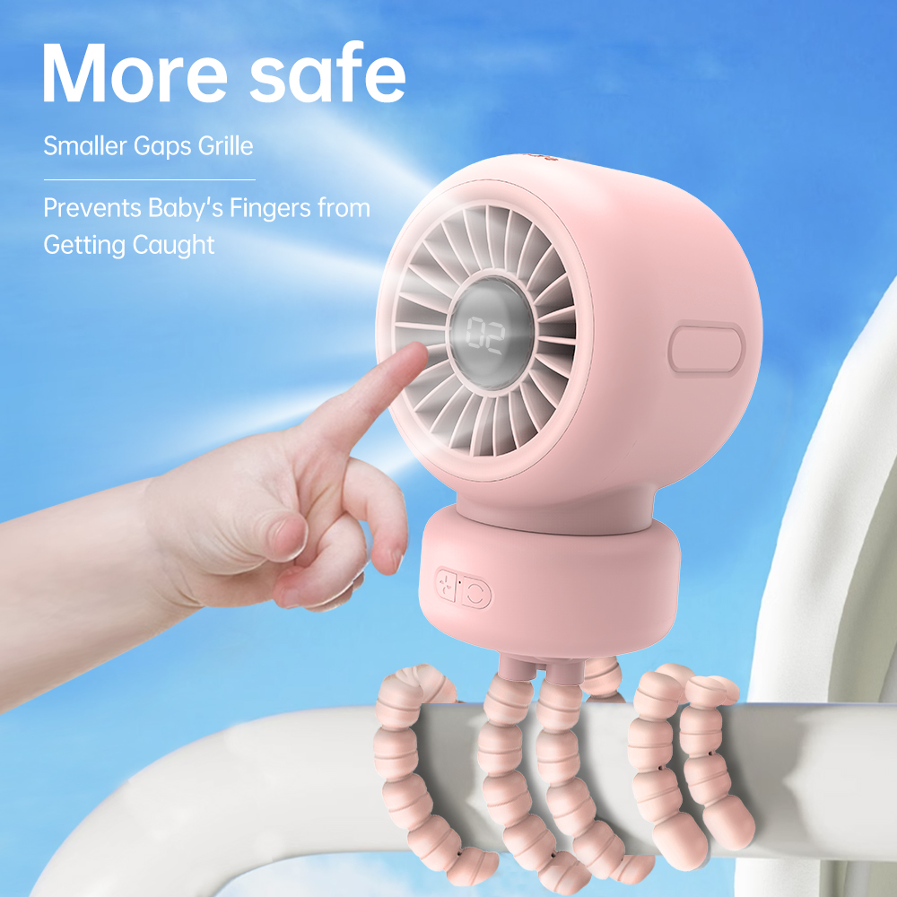 Orashare OCF01Pro Stroller Fan 4000mAh Rechargeable Mute Turbo Octopus ...