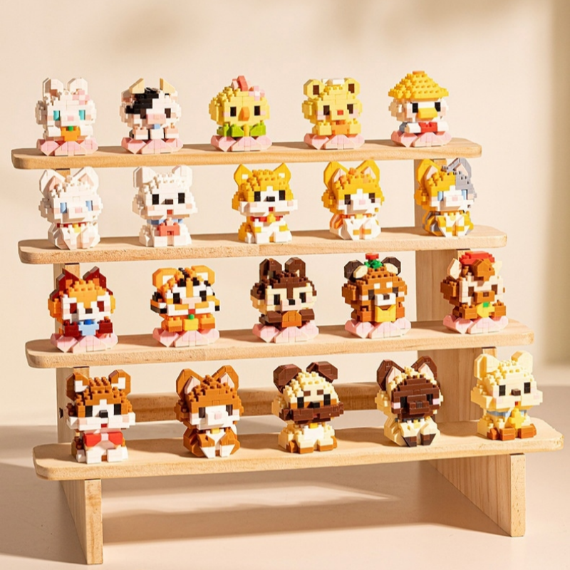 【DUZ】Cute Zoo Building Blocks Small Particle Assembled Puzzle Toy Corgi ...