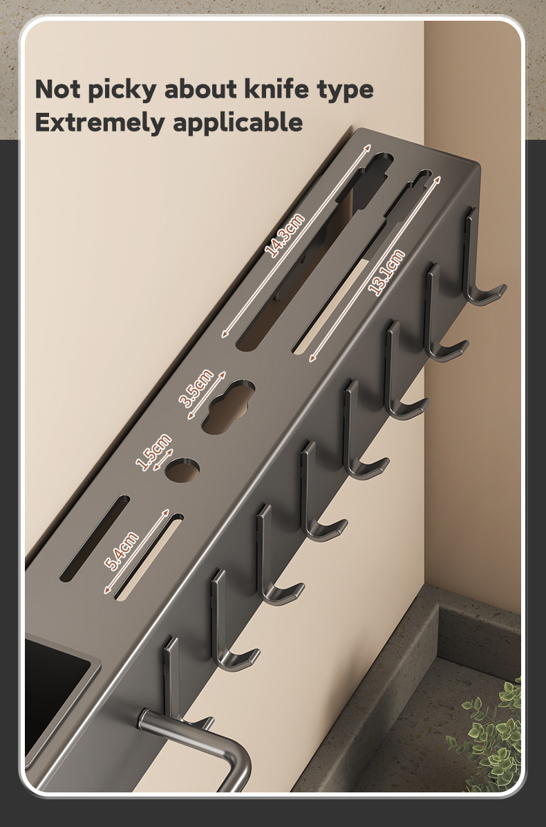 Multifunctional Knife Holder Wall Mounted Kitchen Storage Rack ...