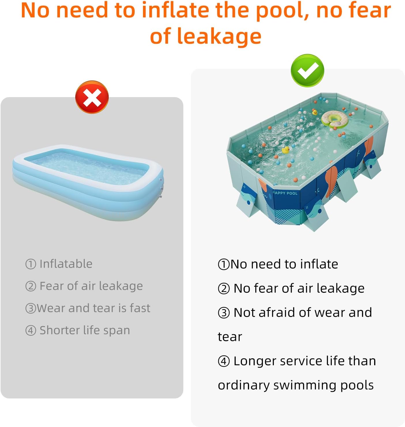Wthb Outdoor Non Inflatable No Airpump Required Swimming Pool For ...