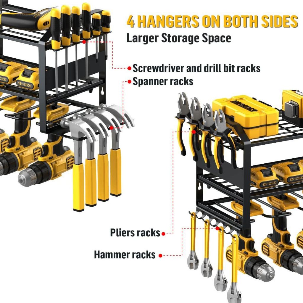 8 Drilling Slot Power Tool Wall Mount Organizer Cordless Drill Tool ...