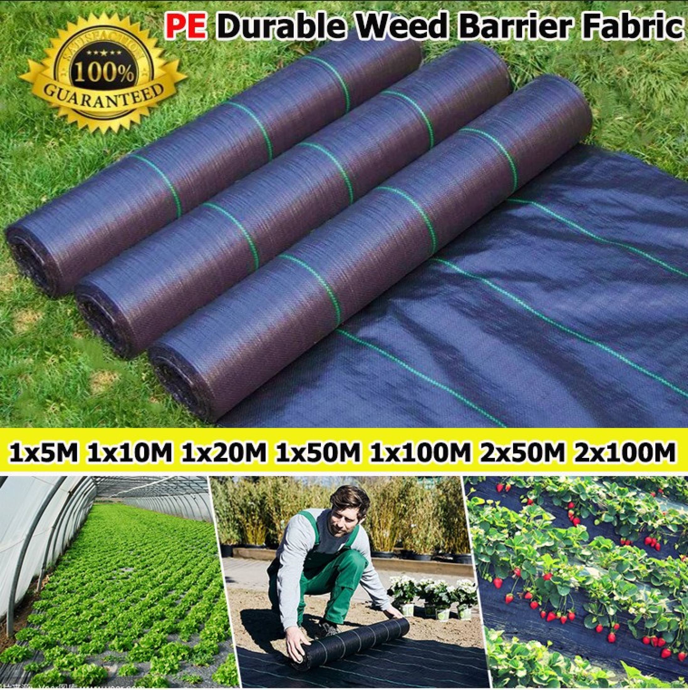 100/200M Weed Control Barrier Fabric Weeding Cloth Black Degradable ...