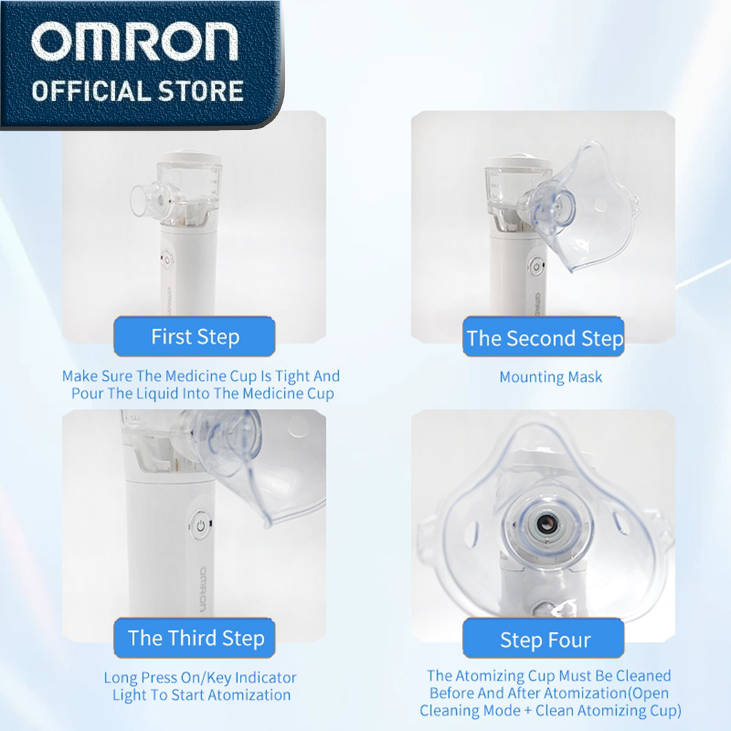OMRON Portable Nebulizer Rechargeable Inhaler Nebulizer For Asthma Kids ...