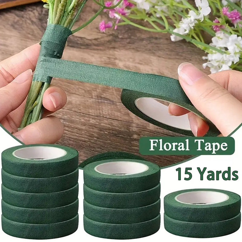 【15 Yards】Floral Green Paper Tape Handmade Diy Material Rose Bouquet ...