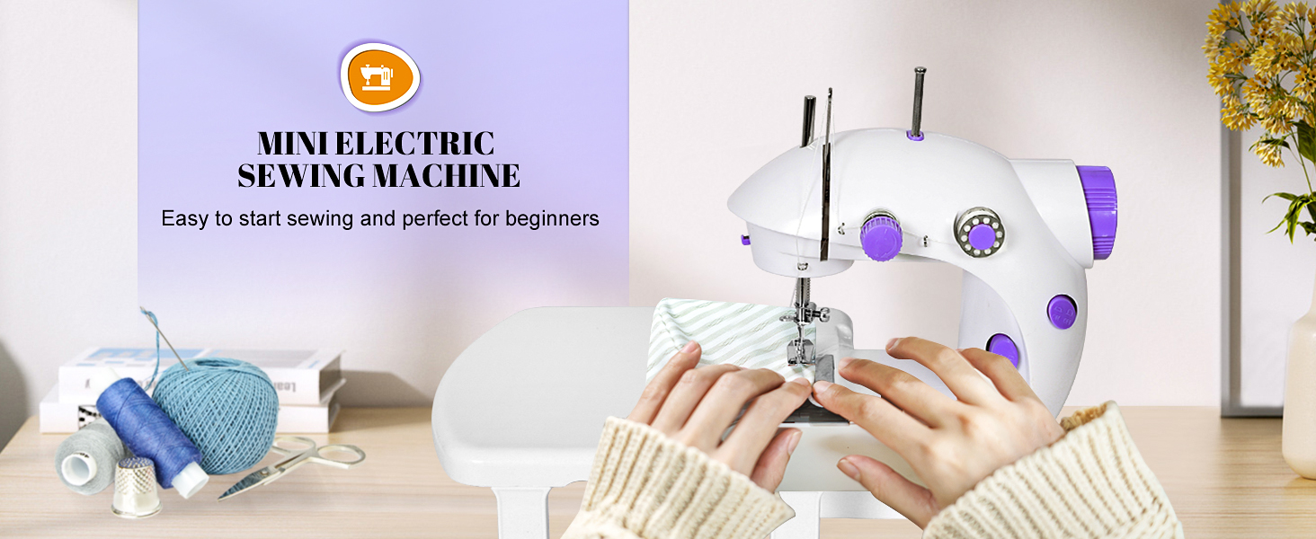 H1K1tty | Portable Sewing Machine Mini Electric Household Double Thread ...