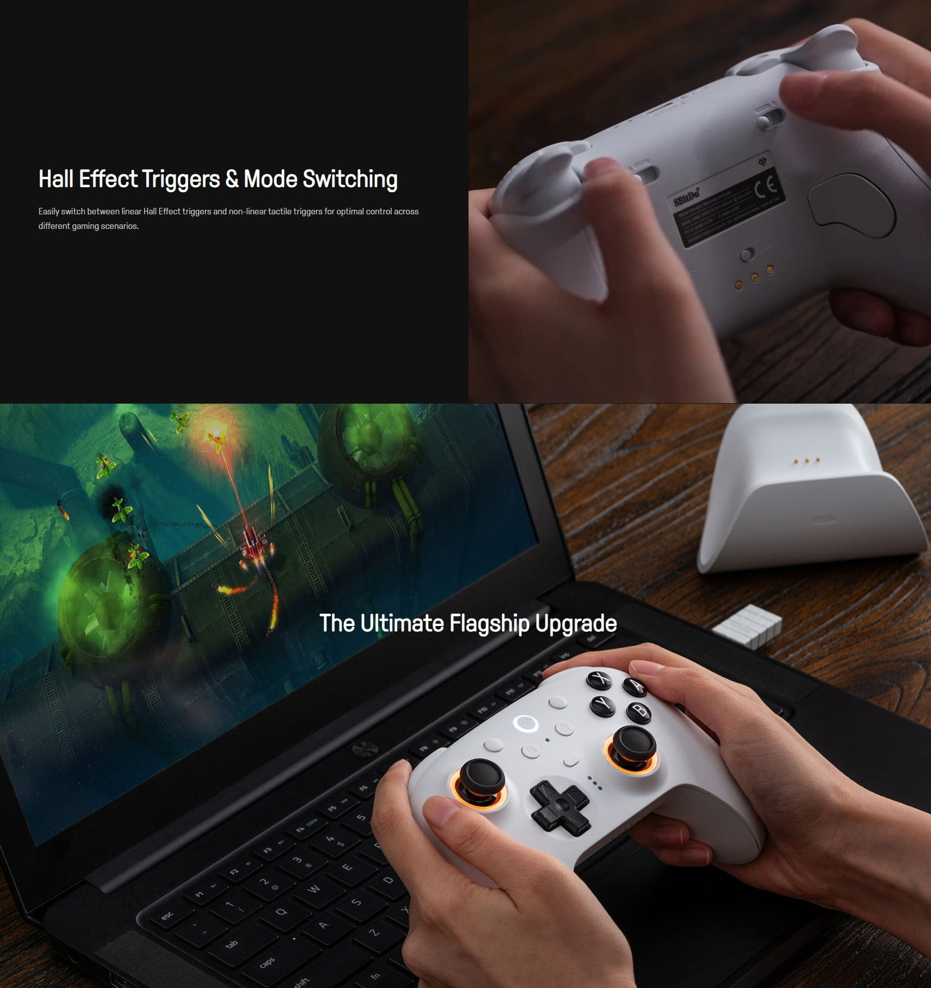 8BitDo Ultimate 2 Bluetooth Controller (Black, White) (80ND) | Shopee ...