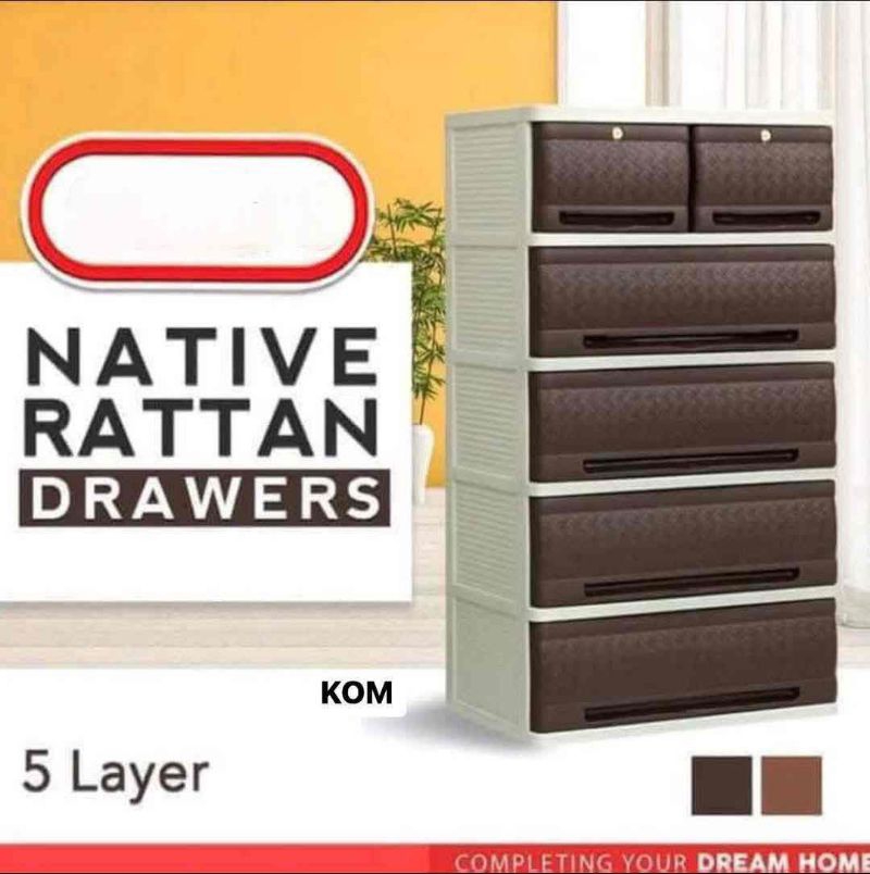 ESTETIK NATIVE RATTAN DRAWERS (5LAYERS) | Shopee Philippines