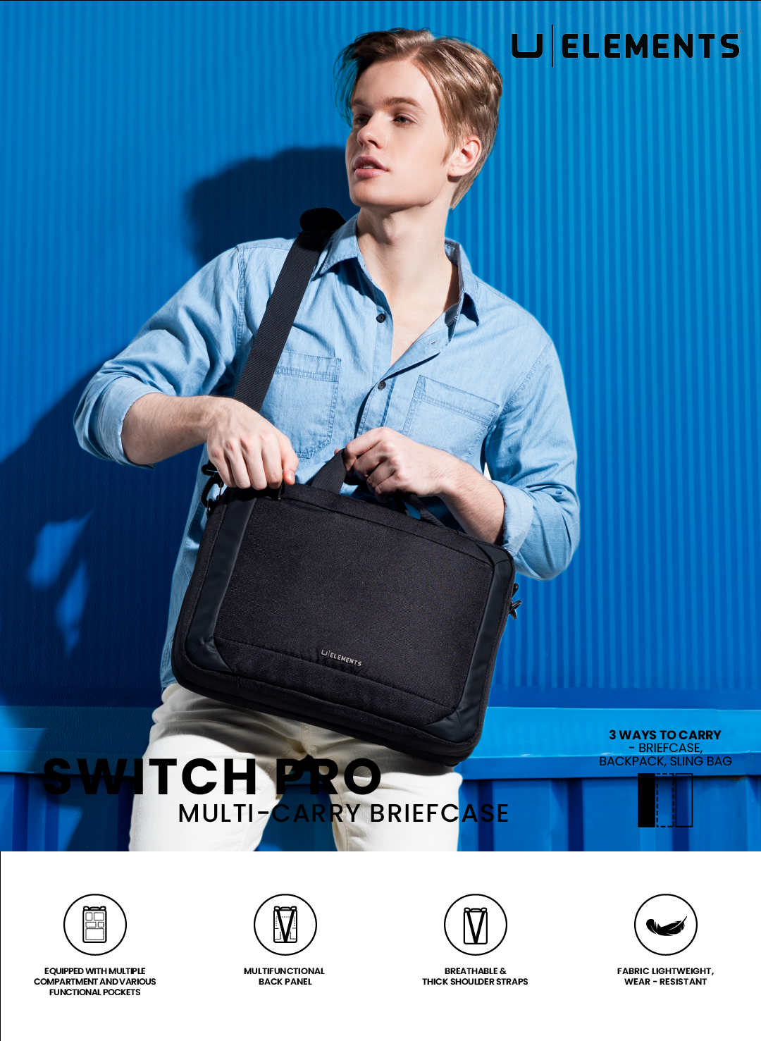 U Elements Switch Pro Multifunctional Briefcase | Shopee Philippines