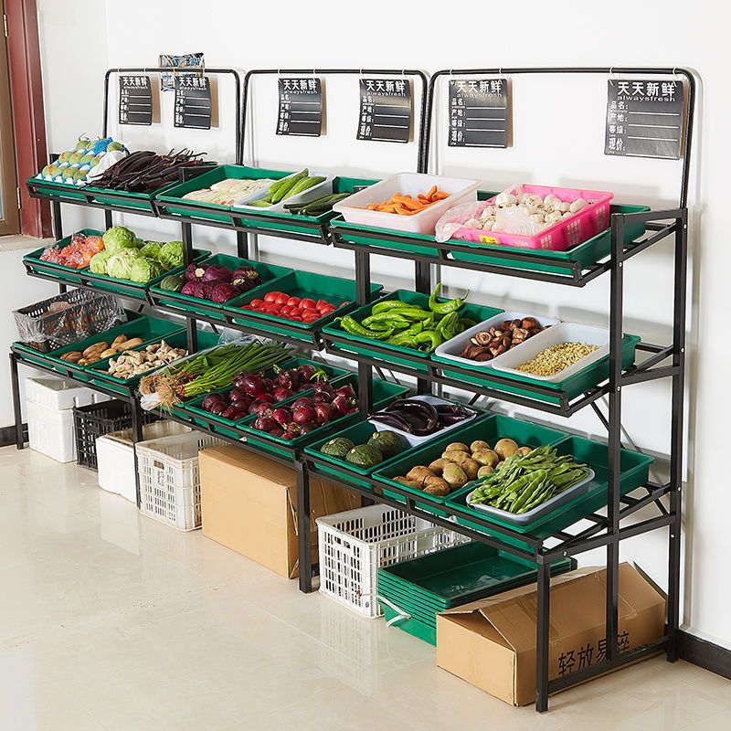 Convenience store fruit and vegetable rack shelf supermarket fruit ...