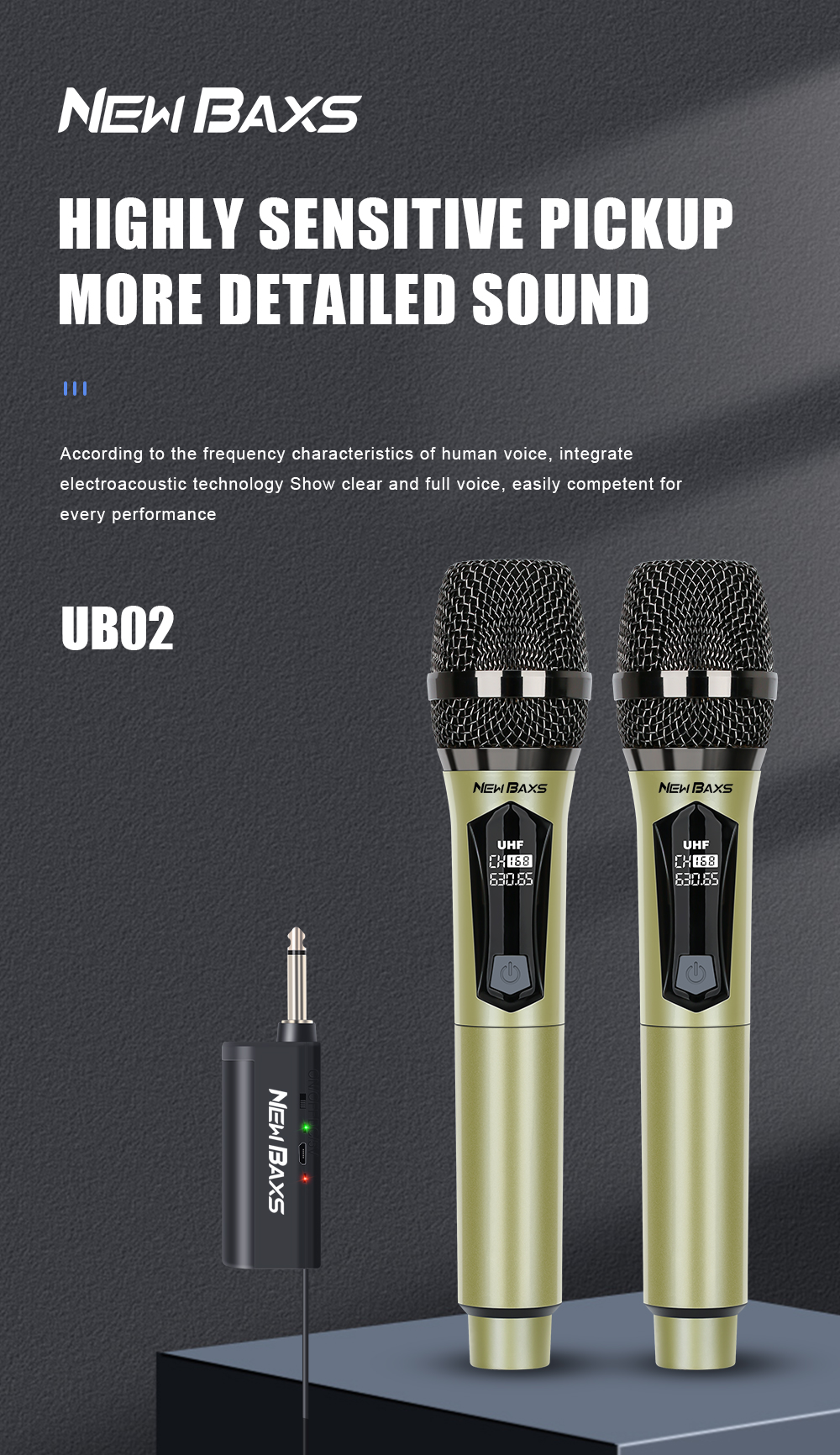 NEW BAXS Rechargeable Microphone UB01/UB02 Propesyonal Handheld ...
