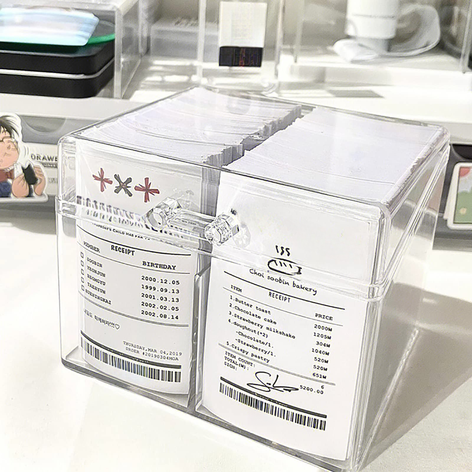 Clear Card Collection Box Large Capacity Organizer for Photocards ...