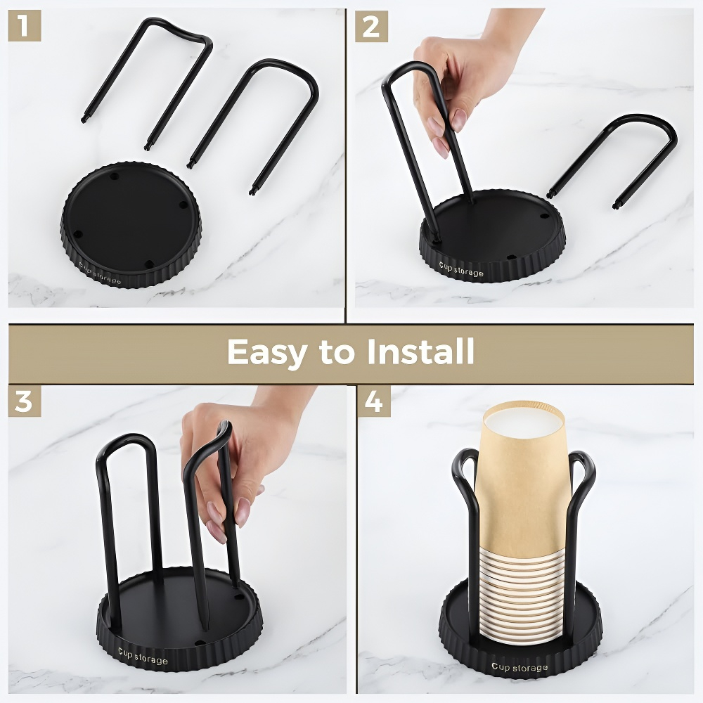 Disposable Paper Cup Organizer Rack ABS Plastic Storage for Kitchen ...