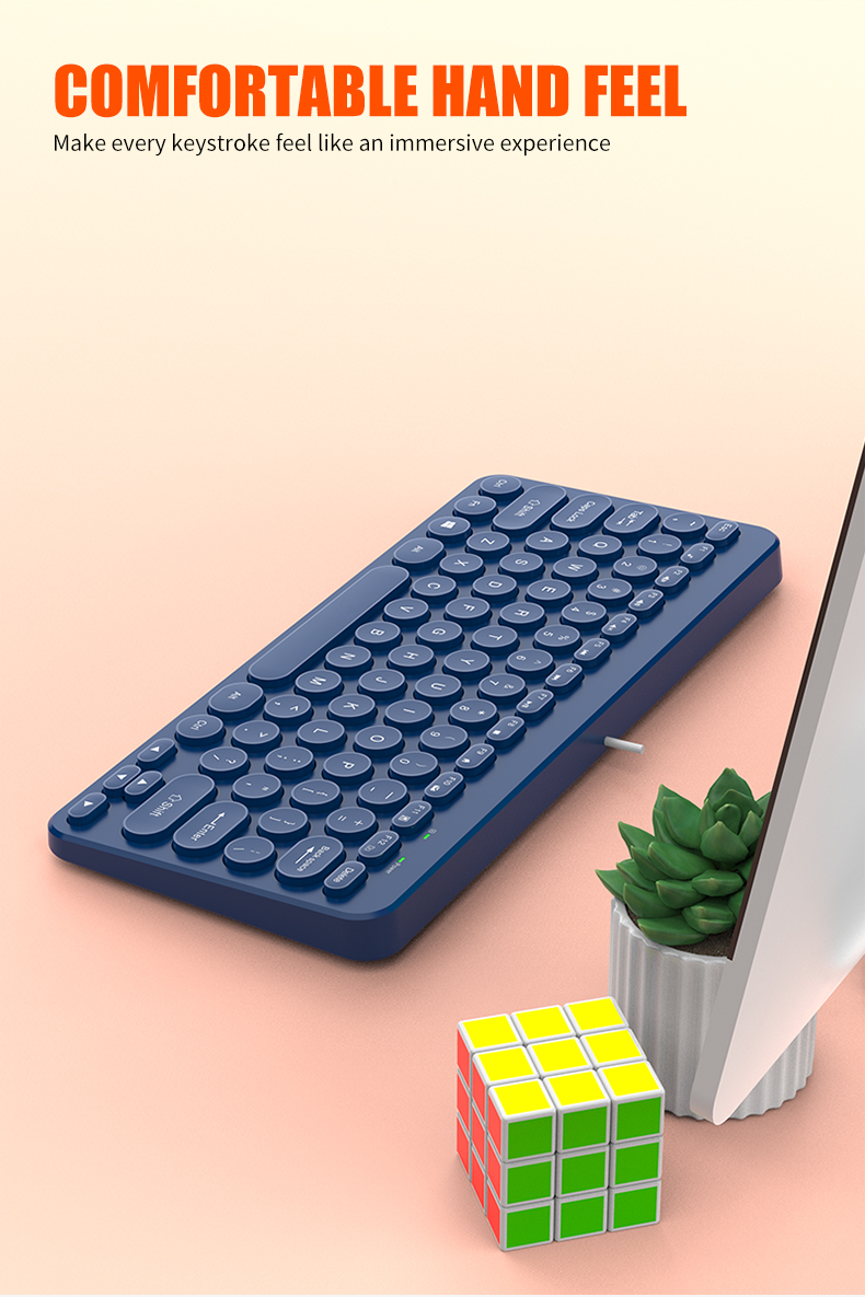 Driver-Free USB Wired Silent Keyboard 78 Keys Compact Mini Keyboard ...