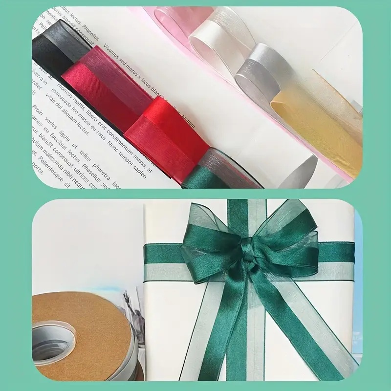 2.5cm(25 yards/roll) Half Satin Ribbon Sheer Satin Ribbon Bouquets Gift ...