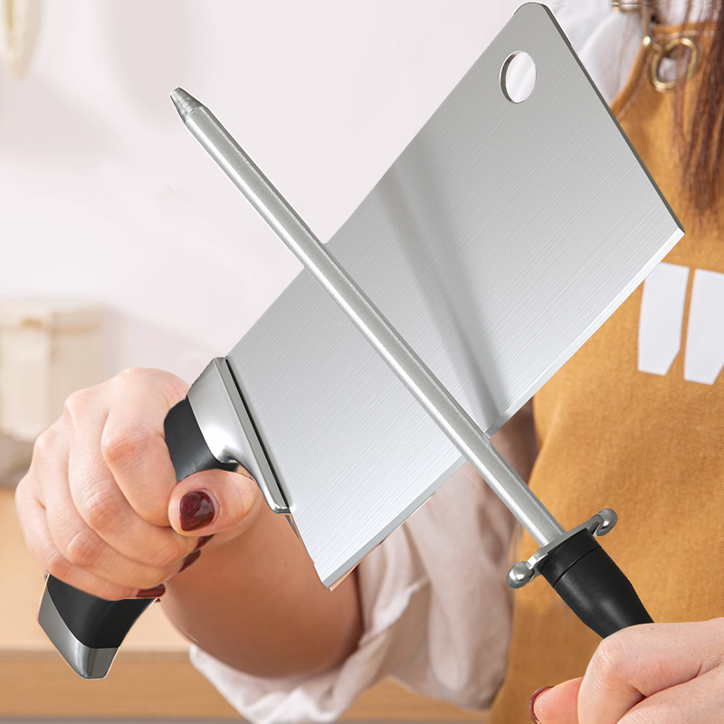 Kitchen Chefs Knife Sharpener Steel Rod Handle Grinder Whetstone ...
