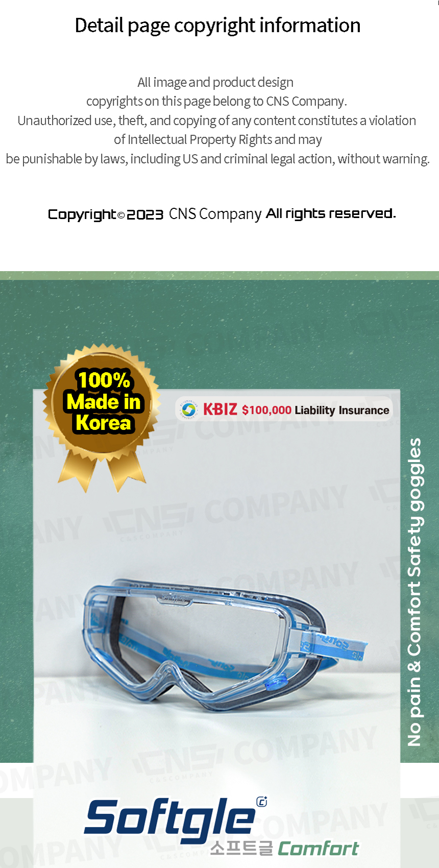 Softgle Comfort Safety goggles with Anti-Fog Adjustable Comfortable FOR ...