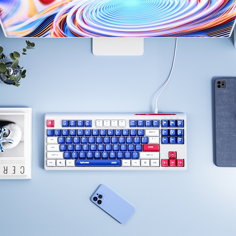 Inphic Wired Gaming Keyboard And Mouse Set Silent Conflict-Free 87keys ...