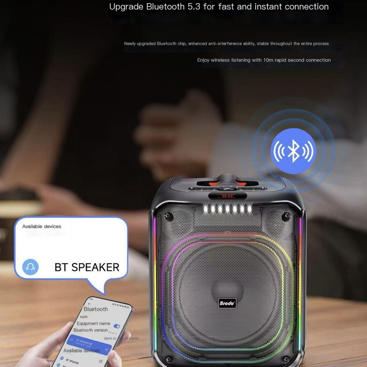 Brodu BTS-2187 Bluetooth Speaker Karaoke Speaker FlashLight HighQuality ...