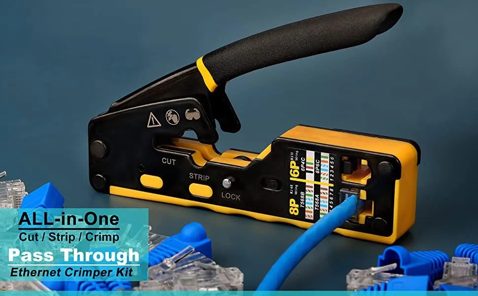 RJ45 Pass Through Crimper Crimping Tool Network Tools Pliers | Shopee ...