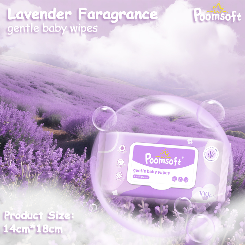 Poomsoft 1 Pack/3 Packs Lavender Scented No-Alcohol Gentle Wet Tissue ...
